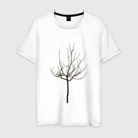 Мужская футболка хлопок с принтом Веточка дерева в Новосибирске, 100% хлопок | прямой крой, круглый вырез горловины, длина до линии бедер, слегка спущенное плечо. | ветка | дерево | класс | корки | круто | природа