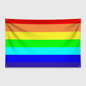 Флаг-баннер с принтом Радуга в Новосибирске, 100% полиэстер | размер 67 х 109 см, плотность ткани — 95 г/м2; по краям флага есть четыре люверса для крепления | жёлтый | зелёный | красный | оранжевый | полосы | радуга | синий | фиолетовый