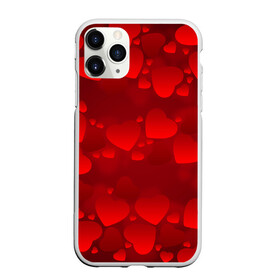 Чехол для iPhone 11 Pro матовый с принтом Красные сердца в Новосибирске, Силикон |  | Тематика изображения на принте: heart | red | любовь | орнамент | сердце | узор