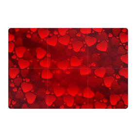 Магнитный плакат 3Х2 с принтом Красные сердца в Новосибирске, Полимерный материал с магнитным слоем | 6 деталей размером 9*9 см | heart | red | любовь | орнамент | сердце | узор