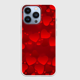 Чехол для iPhone 13 Pro с принтом Красные сердца в Новосибирске,  |  | heart | red | любовь | орнамент | сердце | узор