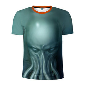 Мужская футболка 3D спортивная с принтом Ктулху в Новосибирске, 100% полиэстер с улучшенными характеристиками | приталенный силуэт, круглая горловина, широкие плечи, сужается к линии бедра | cthulhu | ctulhu | осьминог