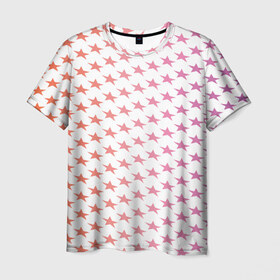 Мужская футболка 3D с принтом Звёзды в Новосибирске, 100% полиэфир | прямой крой, круглый вырез горловины, длина до линии бедер | абстракция | арт | графика | дизайн | звезда | здвезды | исскуство | краска | линия | текстура | цвет | черта