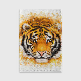 Обложка для паспорта матовая кожа с принтом Tiger в Новосибирске, натуральная матовая кожа | размер 19,3 х 13,7 см; прозрачные пластиковые крепления | Тематика изображения на принте: тигр
