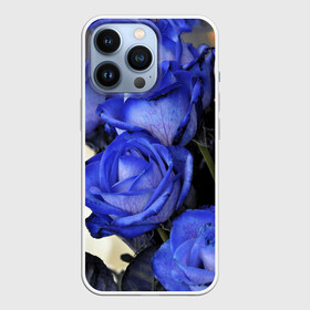 Чехол для iPhone 13 Pro с принтом Синие розы в Новосибирске,  |  | девушкам | розы | синие | цветы