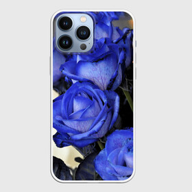 Чехол для iPhone 13 Pro Max с принтом Синие розы в Новосибирске,  |  | девушкам | розы | синие | цветы