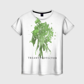 Женская футболка 3D с принтом Treant Protector в Новосибирске, 100% полиэфир ( синтетическое хлопкоподобное полотно) | прямой крой, круглый вырез горловины, длина до линии бедер | dota 2 | treant protector | дерево | дота