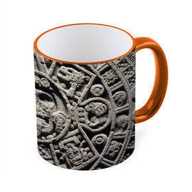 Кружка 3D с принтом Календарь ацтеков в Новосибирске, керамика | ёмкость 330 мл | ацтеки | древняя цивилизация | индейцы | майя | южная америка