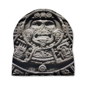 Шапка 3D с принтом Календарь ацтеков в Новосибирске, 100% полиэстер | универсальный размер, печать по всей поверхности изделия | ацтеки | древняя цивилизация | индейцы | майя | южная америка