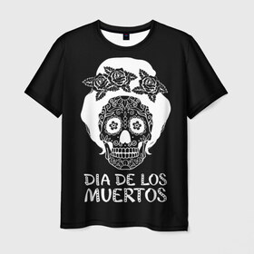 Мужская футболка 3D с принтом День мертвецов в Новосибирске, 100% полиэфир | прямой крой, круглый вырез горловины, длина до линии бедер | halloween | mexiэллоуин | день мертвых | мексика | мексиканский череп | мертвецов | о | орнамент | праздник | узоры | хэллоуин | цветы