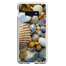Чехол для Samsung S10E с принтом Морские ракушки и камни в Новосибирске, Силикон | Область печати: задняя сторона чехла, без боковых панелей | Тематика изображения на принте: камни | море | морские камни | ракушки