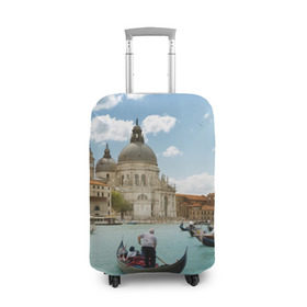 Чехол для чемодана 3D с принтом Венеция в Новосибирске, 86% полиэфир, 14% спандекс | двустороннее нанесение принта, прорези для ручек и колес | europe | italy | venice | венеция | вода | европа | ес | италия | каникулы | лодки | отдых | отпуск | солнце | туризм