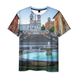 Мужская футболка 3D с принтом Рим (Италия) в Новосибирске, 100% полиэфир | прямой крой, круглый вырез горловины, длина до линии бедер | europe | italy | rome | vatican | архитектура | ватикан | европа | италия | папа римский | развалины | рим | руины