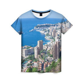 Женская футболка 3D с принтом Монако в Новосибирске, 100% полиэфир ( синтетическое хлопкоподобное полотно) | прямой крой, круглый вырез горловины, длина до линии бедер | europe | monaco | гламур | европа | загар | княжество | миллионеры | монако | отдых | отпуск | пляж | роскошь | солнце | средиземное море | туризм