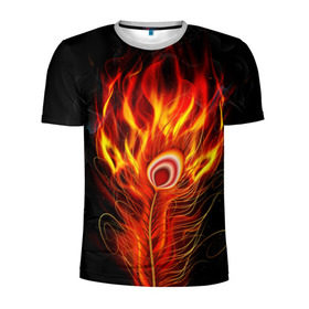Мужская футболка 3D спортивная с принтом Феникс в Новосибирске, 100% полиэстер с улучшенными характеристиками | приталенный силуэт, круглая горловина, широкие плечи, сужается к линии бедра | phoenix | арт | дым | краска | лучи | огонь | пламя | прикольные | птица. фентези | свет | феникс