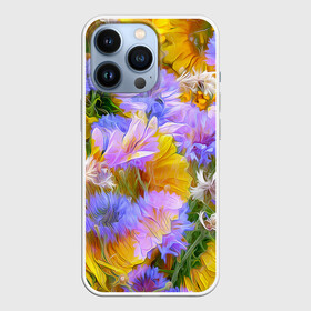 Чехол для iPhone 13 Pro с принтом Живописные цветы 1 в Новосибирске,  |  | Тематика изображения на принте: лепестки | прикольные картинки | цветочки | цветы