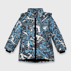 Зимняя куртка для девочек 3D с принтом CSGO Оружие (vulkan) в Новосибирске, ткань верха — 100% полиэстер; подклад — 100% полиэстер, утеплитель — 100% полиэстер. | длина ниже бедра, удлиненная спинка, воротник стойка и отстегивающийся капюшон. Есть боковые карманы с листочкой на кнопках, утяжки по низу изделия и внутренний карман на молнии. 

Предусмотрены светоотражающий принт на спинке, радужный светоотражающий элемент на пуллере молнии и на резинке для утяжки. | cs | cs go | csgo | go | вулкан | го | контр страйк | контра | кс | кс го | ксго | спецназ | террористы