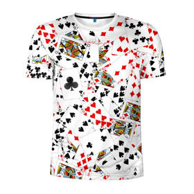 Мужская футболка 3D спортивная с принтом Игральные карты в Новосибирске, 100% полиэстер с улучшенными характеристиками | приталенный силуэт, круглая горловина, широкие плечи, сужается к линии бедра | 