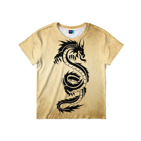 Детская футболка 3D с принтом Убийственный змей в Новосибирске, 100% гипоаллергенный полиэфир | прямой крой, круглый вырез горловины, длина до линии бедер, чуть спущенное плечо, ткань немного тянется | dragon | дракон | дракоша | змей | когти | крылья | монстр | огонь | пламя | рога | тату | татуировка | трайбл | чешуя | чудовище | шипы