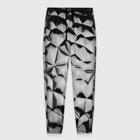 Мужские брюки 3D с принтом Чёрная мозаика в Новосибирске, 100% полиэстер | манжеты по низу, эластичный пояс регулируется шнурком, по бокам два кармана без застежек, внутренняя часть кармана из мелкой сетки | 