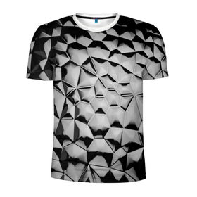 Мужская футболка 3D спортивная с принтом Чёрная мозаика в Новосибирске, 100% полиэстер с улучшенными характеристиками | приталенный силуэт, круглая горловина, широкие плечи, сужается к линии бедра | 