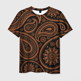 Мужская футболка 3D с принтом Paisley в Новосибирске, 100% полиэфир | прямой крой, круглый вырез горловины, длина до линии бедер | орнамент | пейсли | турецкие огурцы