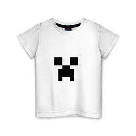 Детская футболка хлопок с принтом Крипер в Новосибирске, 100% хлопок | круглый вырез горловины, полуприлегающий силуэт, длина до линии бедер | creeper | minecraft | крипер | майнкрафт