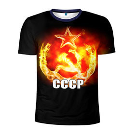 Мужская футболка 3D спортивная с принтом СССР в Новосибирске, 100% полиэстер с улучшенными характеристиками | приталенный силуэт, круглая горловина, широкие плечи, сужается к линии бедра | патриот | победа | россия | русский | советский союз