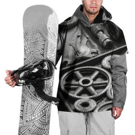 Накидка на куртку 3D с принтом Железо в Новосибирске, 100% полиэстер |  | Тематика изображения на принте: болты | гайки | железо | механизм | стимпанк | шестеренки