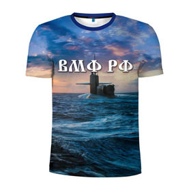 Мужская футболка 3D спортивная с принтом Подводная лодка в Новосибирске, 100% полиэстер с улучшенными характеристиками | приталенный силуэт, круглая горловина, широкие плечи, сужается к линии бедра | вмф | морской флот | моряк | тельняшка | флот | якорь