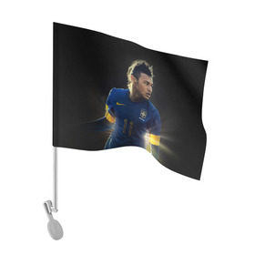 Флаг для автомобиля с принтом Neymar в Новосибирске, 100% полиэстер | Размер: 30*21 см | барселона | бразилия | неймар | футбол | футболист