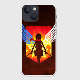Чехол для iPhone 13 mini с принтом Attack on Titan   Mikasa в Новосибирске,  |  | akkerman | attack on titan | mikasa | аккерман | вторжение гигантов | микаса