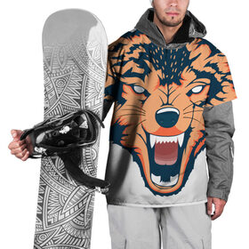 Накидка на куртку 3D с принтом Red wolf в Новосибирске, 100% полиэстер |  | Тематика изображения на принте: вектор | волк | глаза | голова | голод | дикий | оранжевый | охота | хищник | ярость