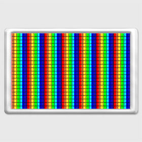 Магнит 45*70 с принтом Радуга (Полосы в мозайку) в Новосибирске, Пластик | Размер: 78*52 мм; Размер печати: 70*45 | Тематика изображения на принте: вертикальные | жёлтый | зелёный | красный | оранжевый | полосы | радуга | синий | фиолетовый