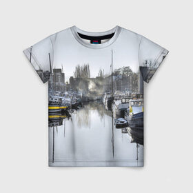 Детская футболка 3D с принтом Венеция в Новосибирске, 100% гипоаллергенный полиэфир | прямой крой, круглый вырез горловины, длина до линии бедер, чуть спущенное плечо, ткань немного тянется | sity | венеция | вода | город | европа | лето | лодки | любовь | мост | свет