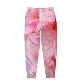 Мужские брюки 3D с принтом Сакура в Новосибирске, 100% полиэстер | манжеты по низу, эластичный пояс регулируется шнурком, по бокам два кармана без застежек, внутренняя часть кармана из мелкой сетки | весна | вишня | розовый | цветение | цветы | япония