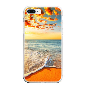 Чехол для iPhone 7Plus/8 Plus матовый с принтом Лазурный берег в Новосибирске, Силикон | Область печати: задняя сторона чехла, без боковых панелей | Тематика изображения на принте: берег | лето | море | отдых