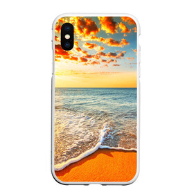 Чехол для iPhone XS Max матовый с принтом Лазурный берег в Новосибирске, Силикон | Область печати: задняя сторона чехла, без боковых панелей | Тематика изображения на принте: берег | лето | море | отдых