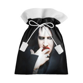 Подарочный 3D мешок с принтом Marilyn Manson в Новосибирске, 100% полиэстер | Размер: 29*39 см | звезда | знаменитость | музыка | мэрилин мэнсон | певец | рокер
