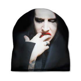 Шапка 3D с принтом Marilyn Manson в Новосибирске, 100% полиэстер | универсальный размер, печать по всей поверхности изделия | звезда | знаменитость | музыка | мэрилин мэнсон | певец | рокер