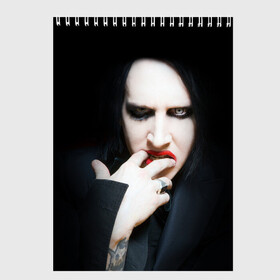 Скетчбук с принтом Marilyn Manson в Новосибирске, 100% бумага
 | 48 листов, плотность листов — 100 г/м2, плотность картонной обложки — 250 г/м2. Листы скреплены сверху удобной пружинной спиралью | звезда | знаменитость | музыка | мэрилин мэнсон | певец | рокер
