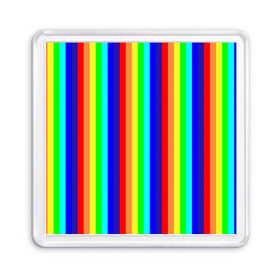 Магнит 55*55 с принтом Радуга вертикальные полосы в Новосибирске, Пластик | Размер: 65*65 мм; Размер печати: 55*55 мм | Тематика изображения на принте: вертикальные | жёлтый | зелёный | красный | оранжевый | полосы | радуга | синий | фиолетовый