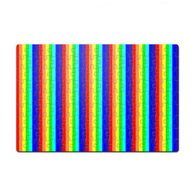 Пазл магнитный 126 элементов с принтом Радуга вертикальные полосы в Новосибирске, полимерный материал с магнитным слоем | 126 деталей, размер изделия —  180*270 мм | Тематика изображения на принте: вертикальные | жёлтый | зелёный | красный | оранжевый | полосы | радуга | синий | фиолетовый