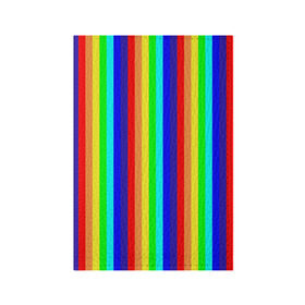 Обложка для паспорта матовая кожа с принтом Радуга вертикальные полосы в Новосибирске, натуральная матовая кожа | размер 19,3 х 13,7 см; прозрачные пластиковые крепления | Тематика изображения на принте: вертикальные | жёлтый | зелёный | красный | оранжевый | полосы | радуга | синий | фиолетовый
