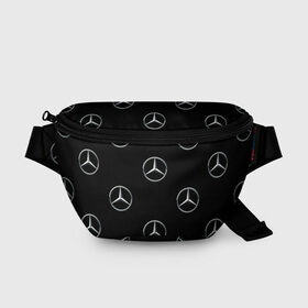 Поясная сумка 3D с принтом Mercedes в Новосибирске, 100% полиэстер | плотная ткань, ремень с регулируемой длиной, внутри несколько карманов для мелочей, основное отделение и карман с обратной стороны сумки застегиваются на молнию | мерседес