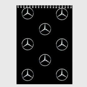 Скетчбук с принтом Mercedes в Новосибирске, 100% бумага
 | 48 листов, плотность листов — 100 г/м2, плотность картонной обложки — 250 г/м2. Листы скреплены сверху удобной пружинной спиралью | мерседес