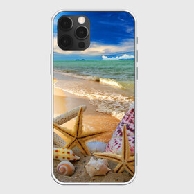 Чехол для iPhone 12 Pro Max с принтом Морской пляж 2 в Новосибирске, Силикон |  | Тематика изображения на принте: море | отдых | отпуск | пляж | ракушки | туризм