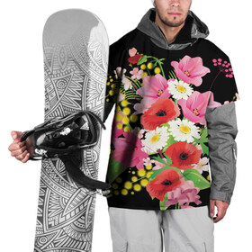 Накидка на куртку 3D с принтом Маки в Новосибирске, 100% полиэстер |  | Тематика изображения на принте: flowers | букет | цветы