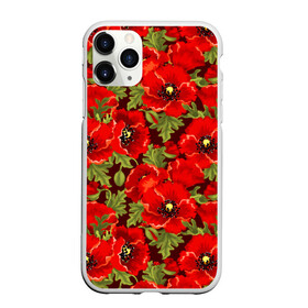 Чехол для iPhone 11 Pro матовый с принтом Маки в Новосибирске, Силикон |  | flowers | poppies | red | wild | красные | мак | маки | полевые | цветы