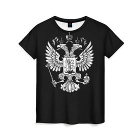 Женская футболка 3D с принтом Двуглавый орел в Новосибирске, 100% полиэфир ( синтетическое хлопкоподобное полотно) | прямой крой, круглый вырез горловины, длина до линии бедер | двуглавый орел
